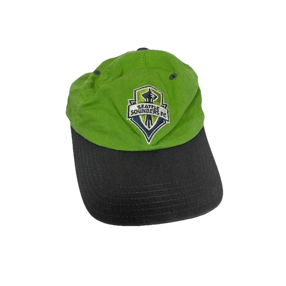 Adidas Seattle Sounders Lime Green Navy Hat Cap Youth